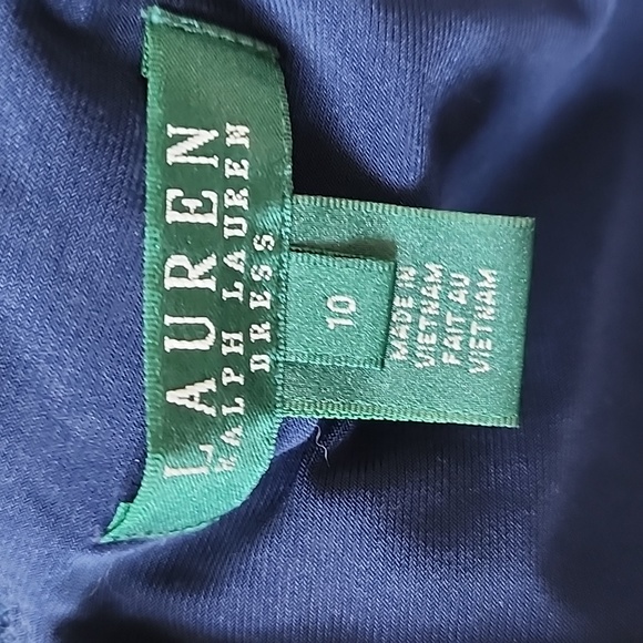 Lauren Ralph Lauren navy blue lace cap sleeve dress-10 - Picture 5 of 8